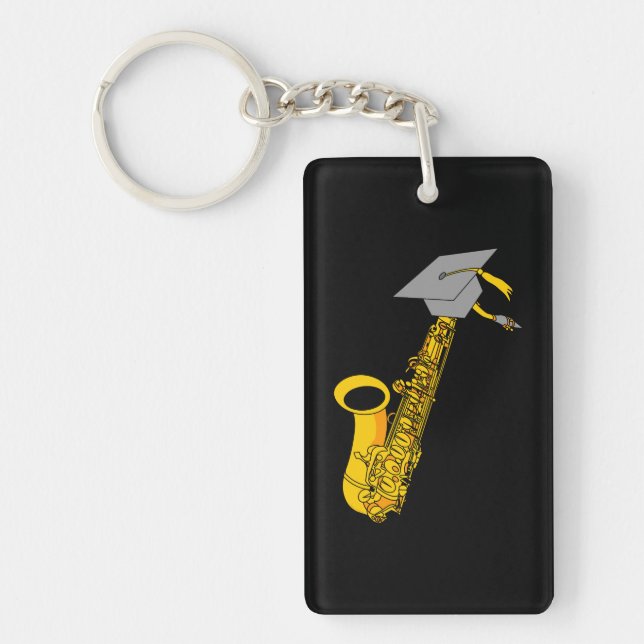 Saxophone Graduation Keychain (Front)