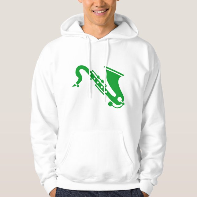 Saxophone - Grass Green Hoodie (Front)