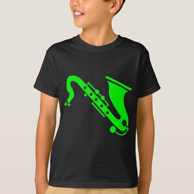 Saxophone - Green T-Shirt (Front)