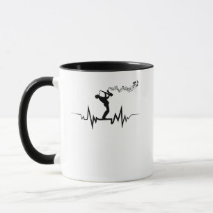 Saxophone Heartbeat  Cool  For Musicians Mug