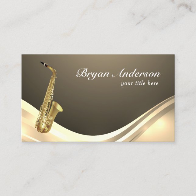 Saxophone Instrument Business Card (Front)