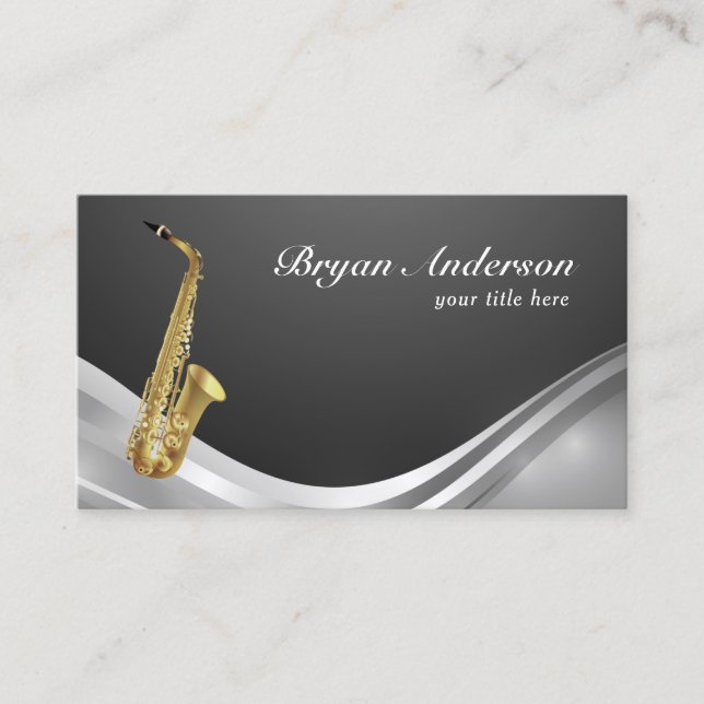 Saxophone Instrument Business Card (Front)