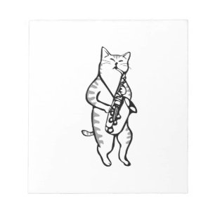Saxophone Instrument Music Jazz Cat Post-it Notes