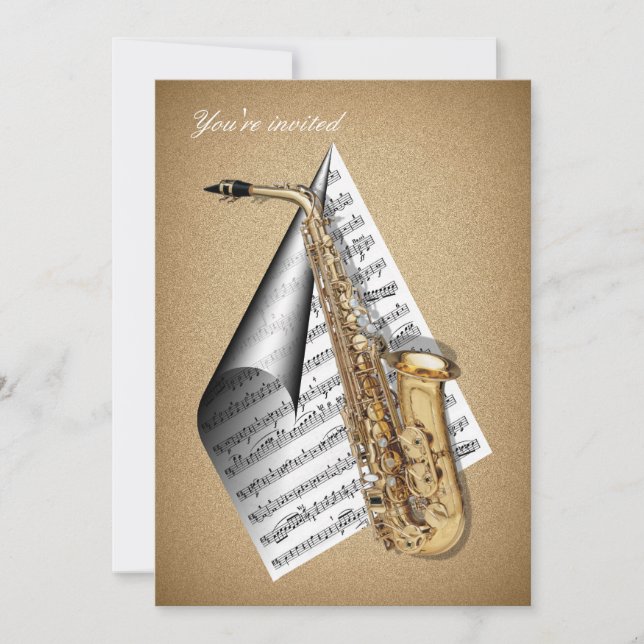 Saxophone invitation Cards (Front)