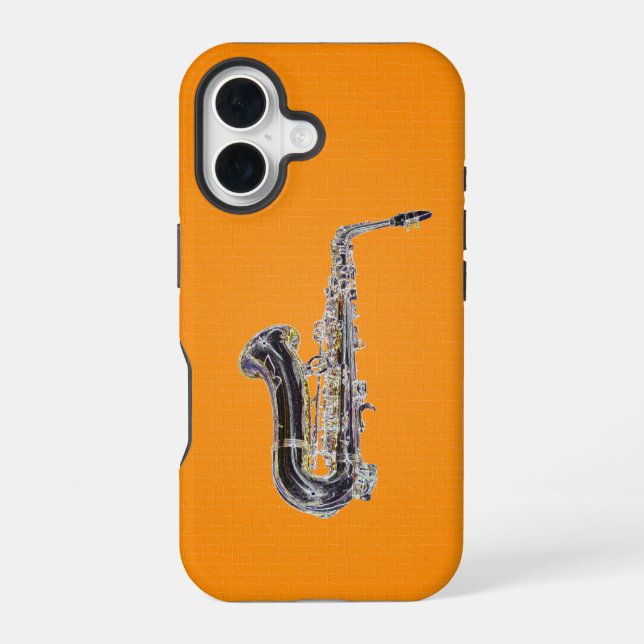 Saxophone iPhone 16 Case (Back)