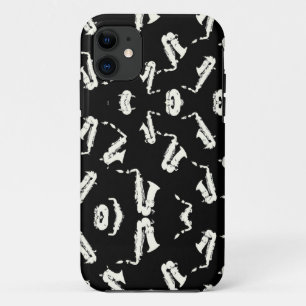Saxophone Jazz Black And White Pattern Case-Mate iPhone Case
