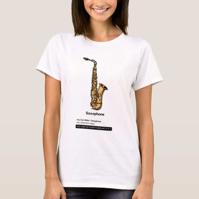 Saxophone Jazz Instrument T-Shirt (Front)