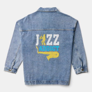 Saxophone Jazz Music Jazz Addict Denim Jacket