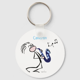 Saxophone Jazz Music Key Ring