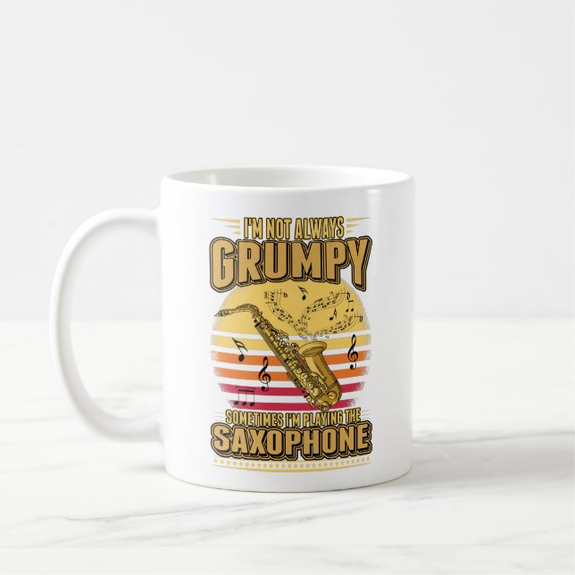 Saxophone Jazz Music Player Saxophonist Coffee Mug (Left)