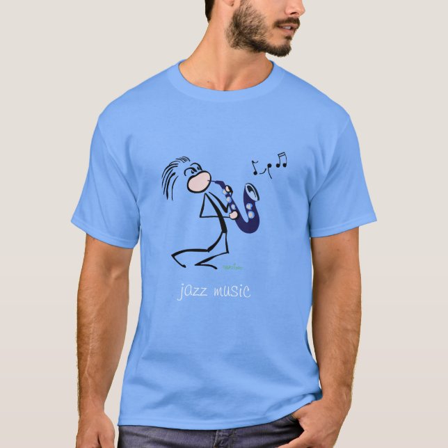 Saxophone Jazz Music T-Shirt (Front)