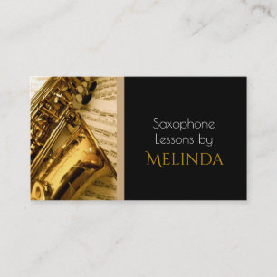 Saxophone Lessons, Music, Instrument Business Card