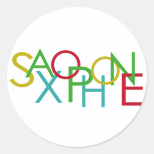 SAXOPHONE Letters Classic Round Sticker