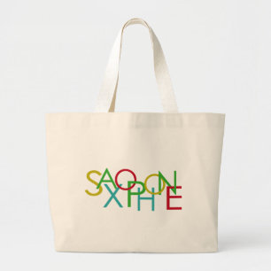SAXOPHONE Letters Large Tote Bag