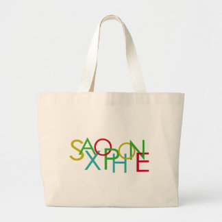 SAXOPHONE Letters Large Tote Bag