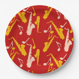 Saxophone Lines  Paper Plate