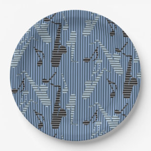 Saxophone Lines Paper Plate