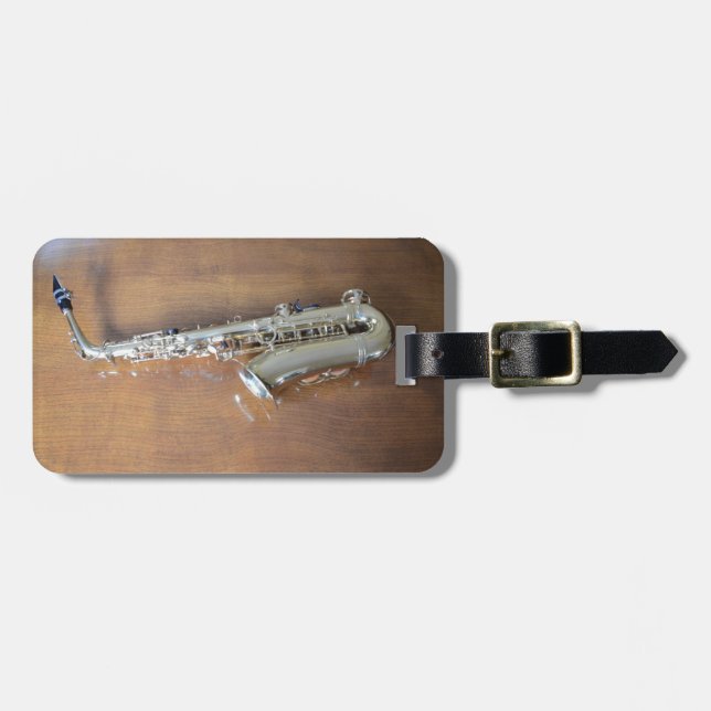 Saxophone Luggage Tag (Front Horizontal)