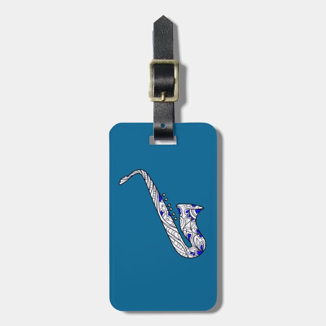 Saxophone Luggage Tag (Front Vertical)