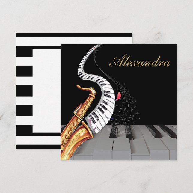 Saxophone Luxury Personalised Piano Music (Front/Back)