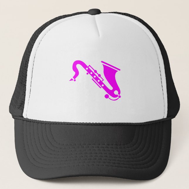 Saxophone - magenta trucker hat (Front)