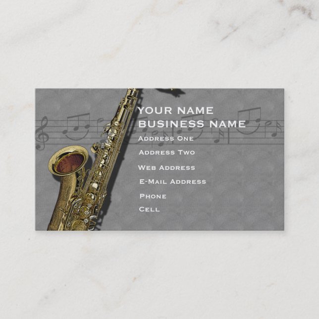 Saxophone - Music Business Card (Front)
