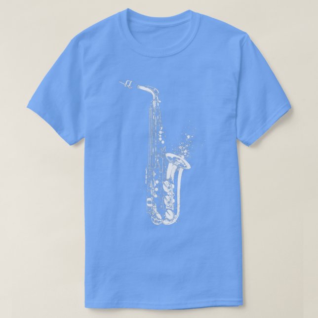 Saxophone, Music, Jazz, Blues, Rock,  T-Shirt (Design Front)