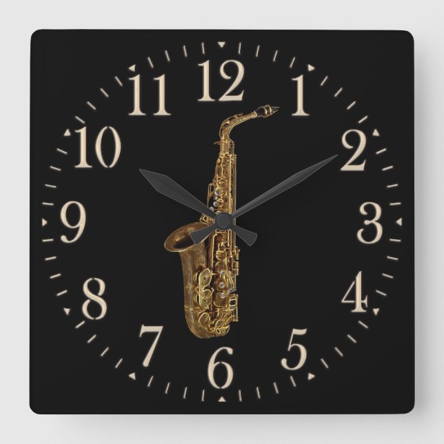 Saxophone Music-lover's Wall Clock (Front)