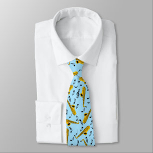 Saxophone Music Note Pattern Tie