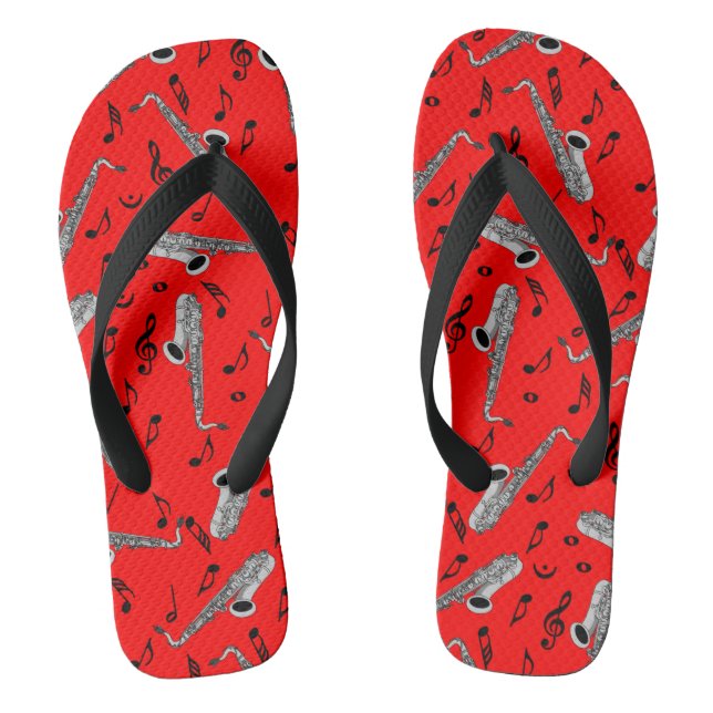 Saxophone Music Notes Jandals (Footbed)