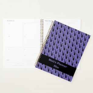 Saxophone Music Notes Personalized Purple Planner