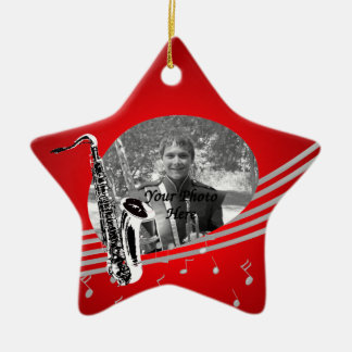 Saxophone Music Photo Ceramic Tree Decoration
