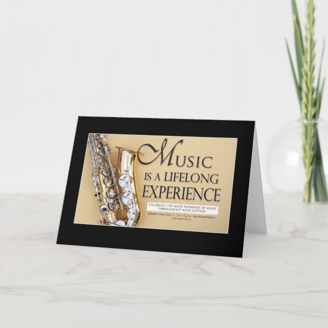 Saxophone Music Quote Greeting Cards (Front)