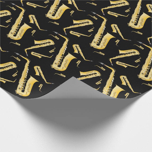 Saxophone Musician Band Teacher Wrapping Paper (Corner)