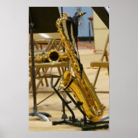 Saxophone on Stand at Jazz Recital