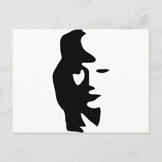 Saxophone Or Woman Optical  Illusion Postcard (Front)