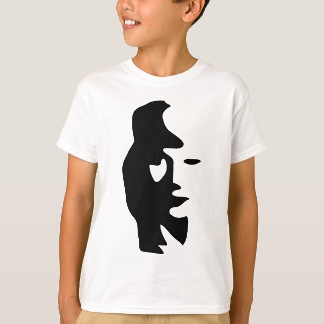 Saxophone Or Woman Optical  Illusion T-Shirt (Front)