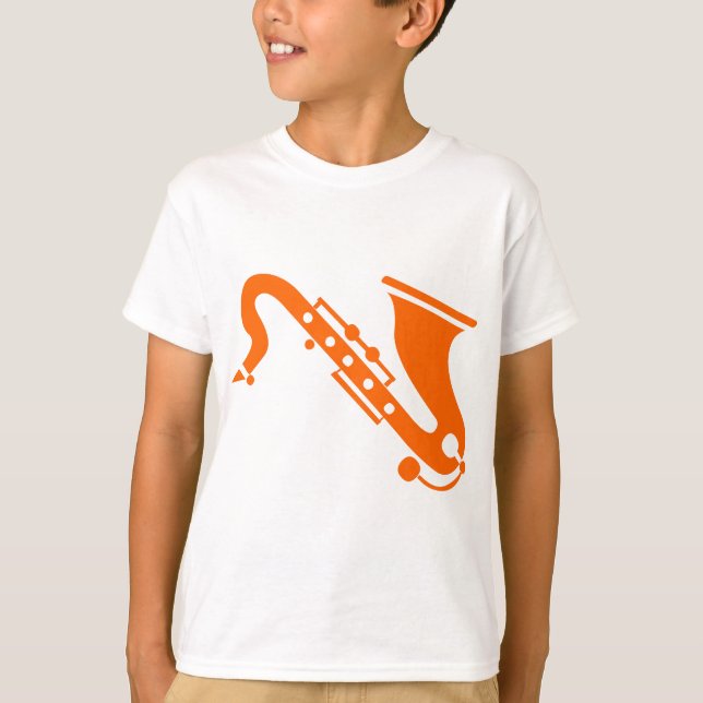 Saxophone - Orange T-Shirt (Front)
