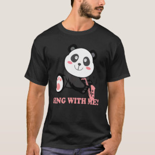 Saxophone Panda Bear Singing & Playing Instrument  T-Shirt