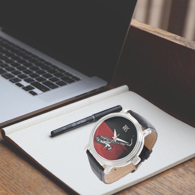 Saxophone Personalised Monogram Gift Watch (Creator Uploaded)