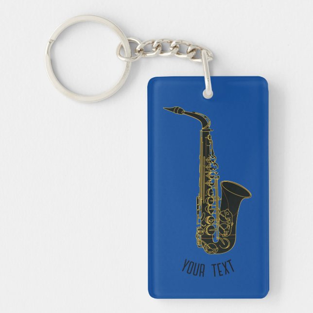Saxophone - Personalizable  Key Ring (Front)