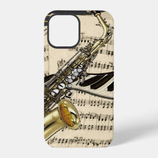 Saxophone & Piano Music Illustration iPhone 12 Pro Case
