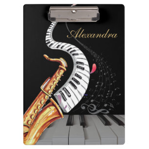 Saxophone Piano Music Luxury Personalised Clipboard