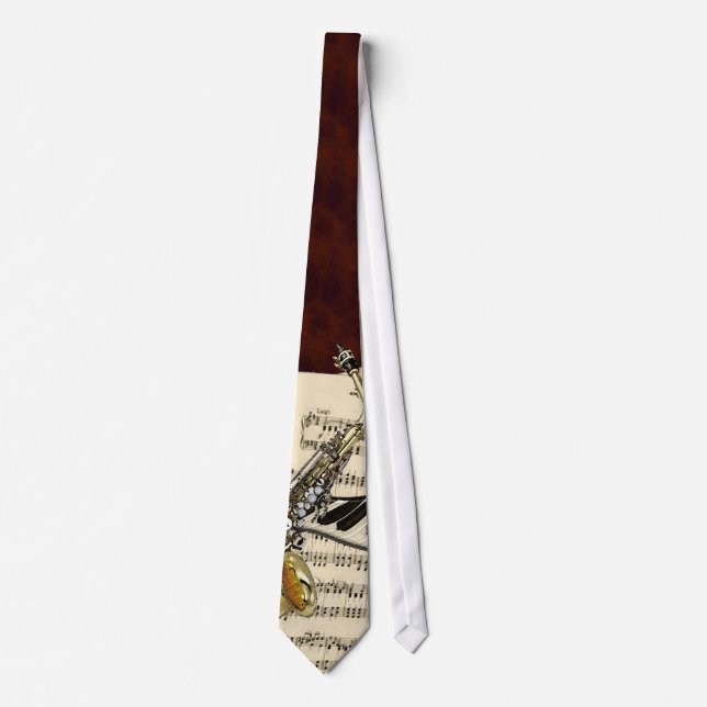 Saxophone & Piano Music Tie (Front)