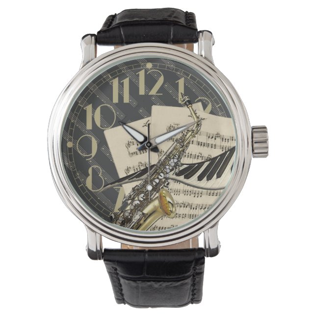Saxophone & Piano Music Watch (Front)