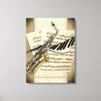 Saxophone & Piano Personalised Wall Canvas Print