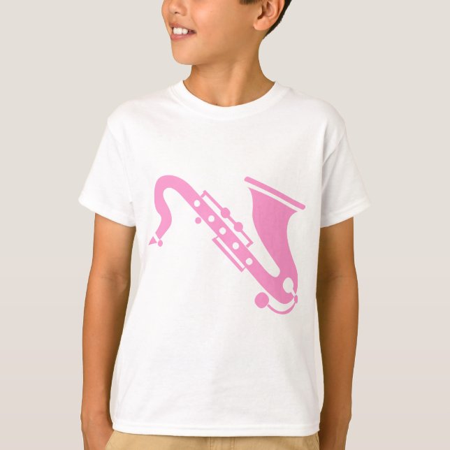 Saxophone - Pink T-Shirt (Front)
