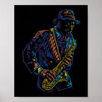 Saxophone player abstract art