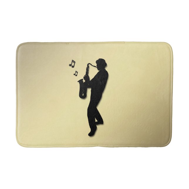 Saxophone Player Bath Mat (Front)