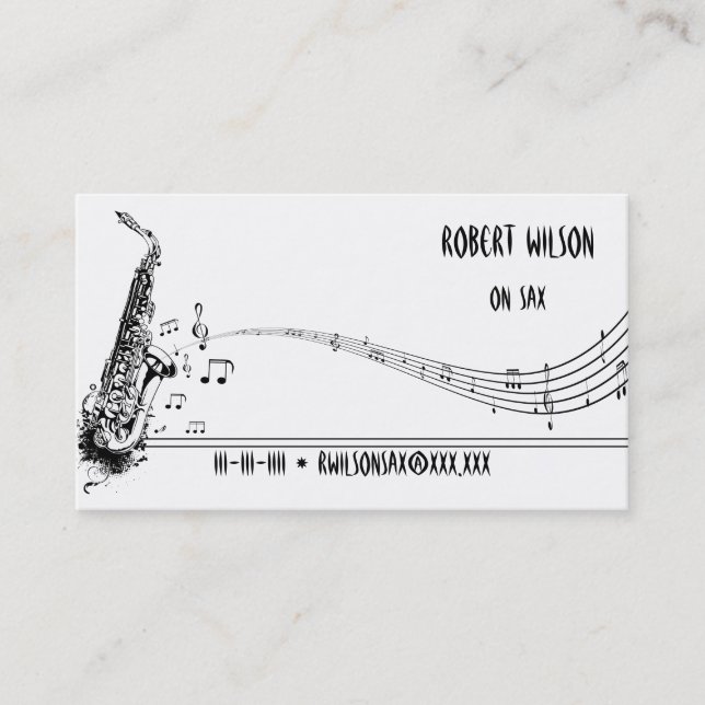 Saxophone Player Business Cards (Front)